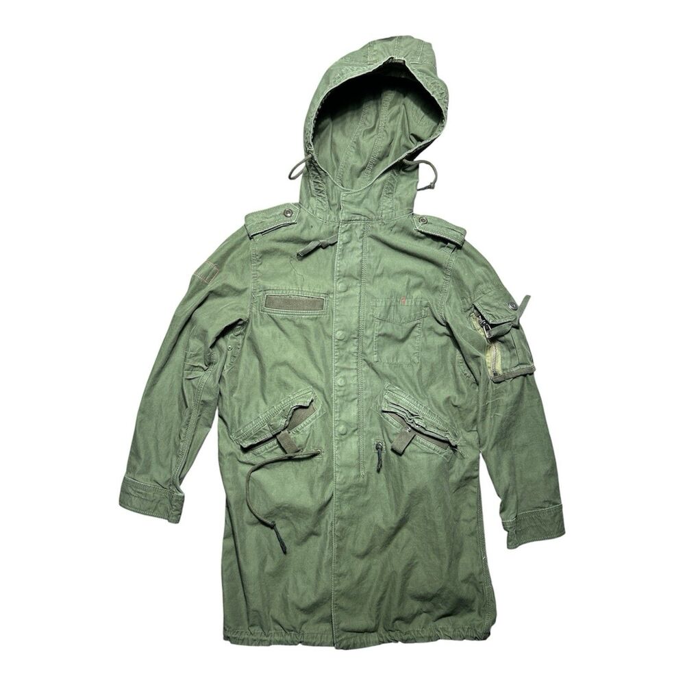Gap X BONO Military Fishtail Parka Oversized Ideal Zipper RED RARE Men’s Small